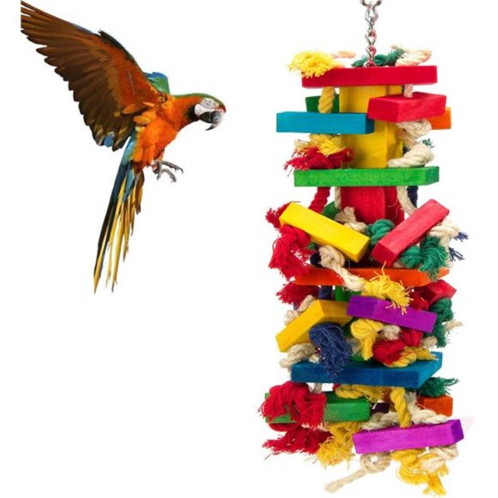 Extra Large Bird Parrot Toys for Macaws, African Grey, Amazon Parrots